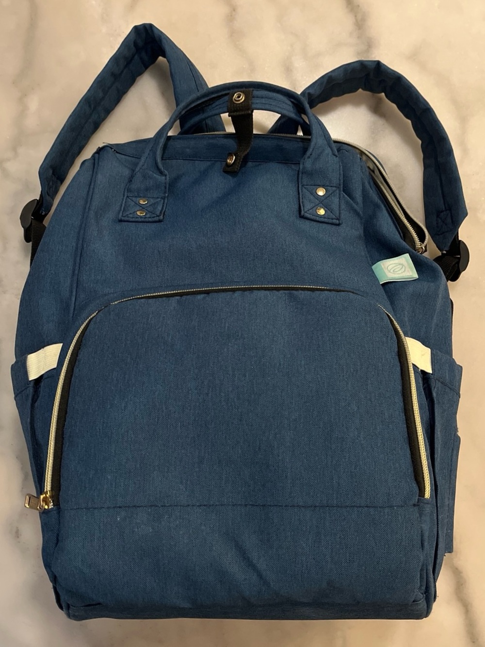 Navy Blue Backpack Tote - Everyday Carry, Multiuse, Diaper Bag, Insulated